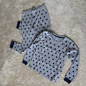 Champion Thermal Pajama Set - Gray with Navy Dots